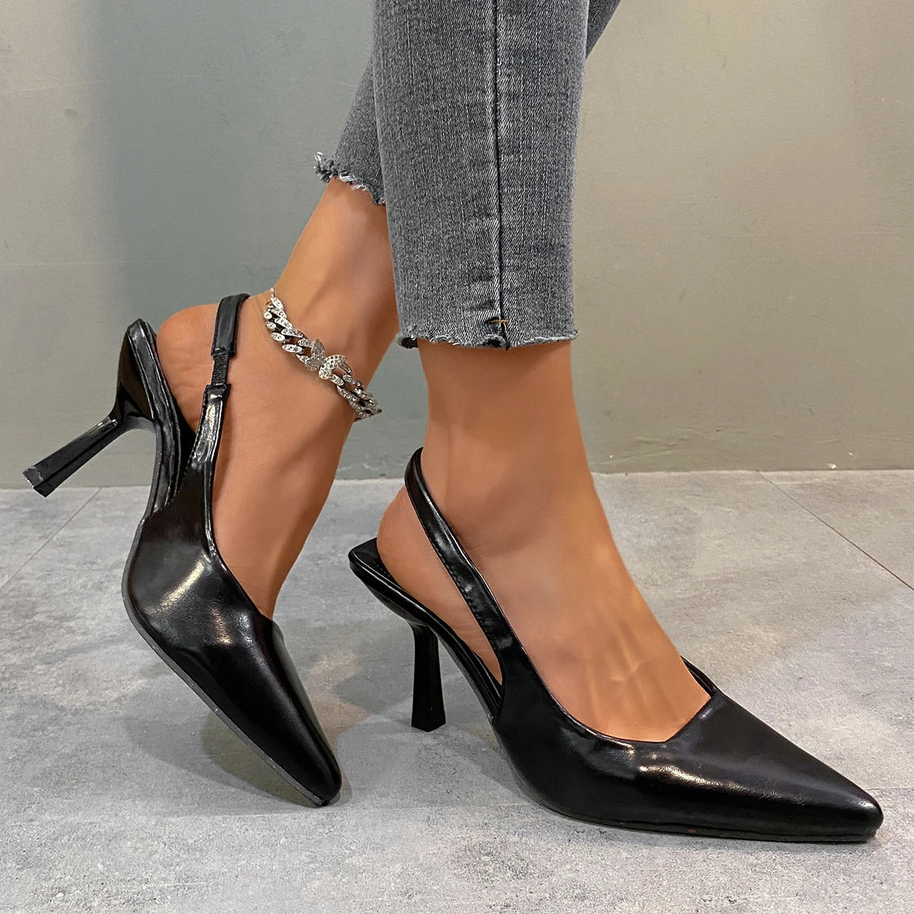 WW | Damen Schwarze Kitten Heels Elegant
