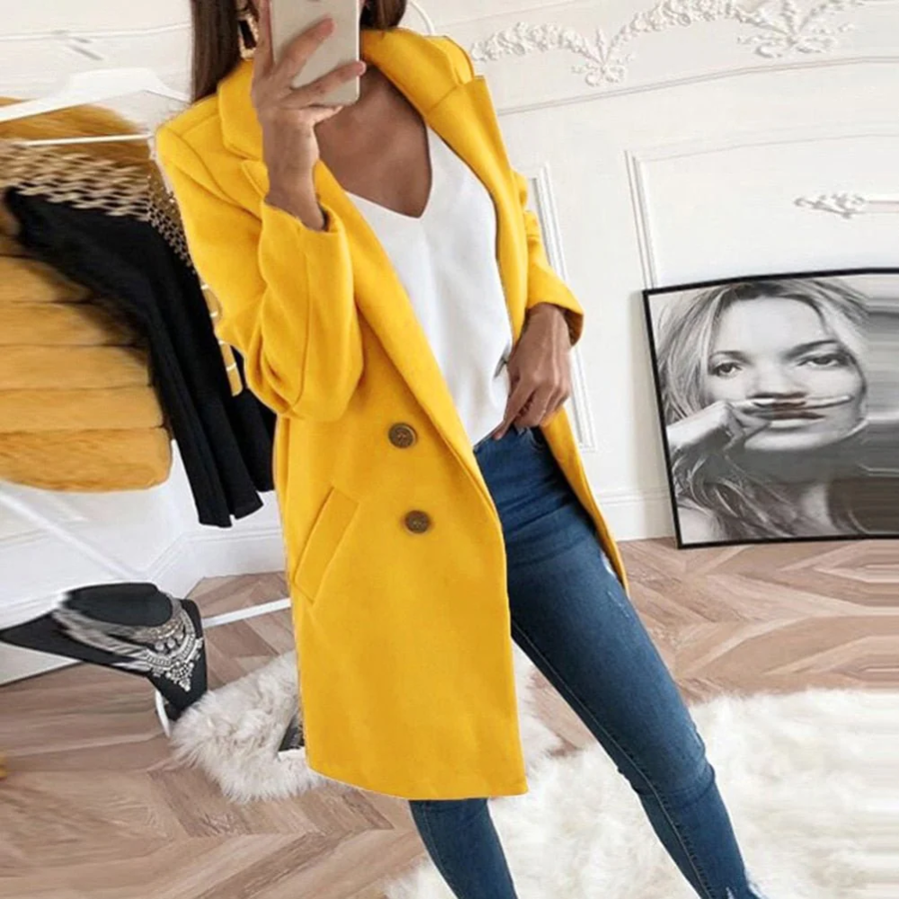 WW | Damen Elegante Trenchcoat Lange Mantel