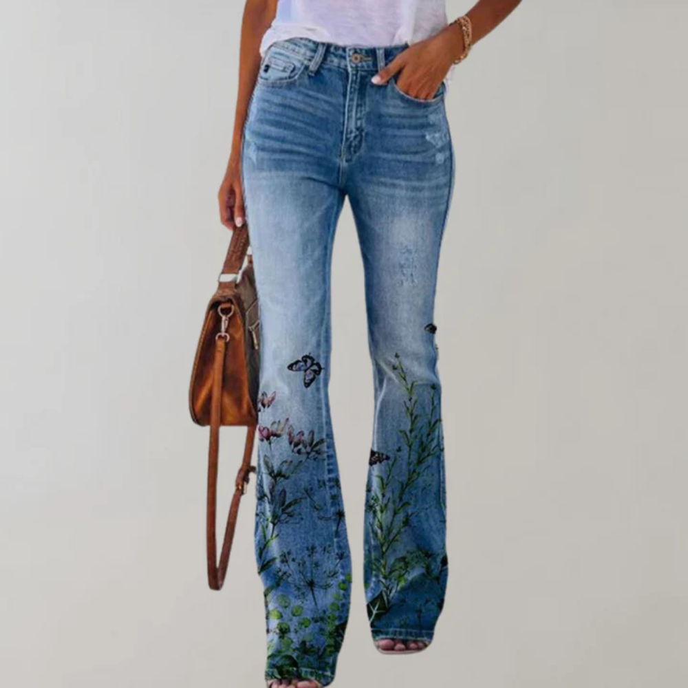 WW | Damen Moderne Weite Jeans Flared