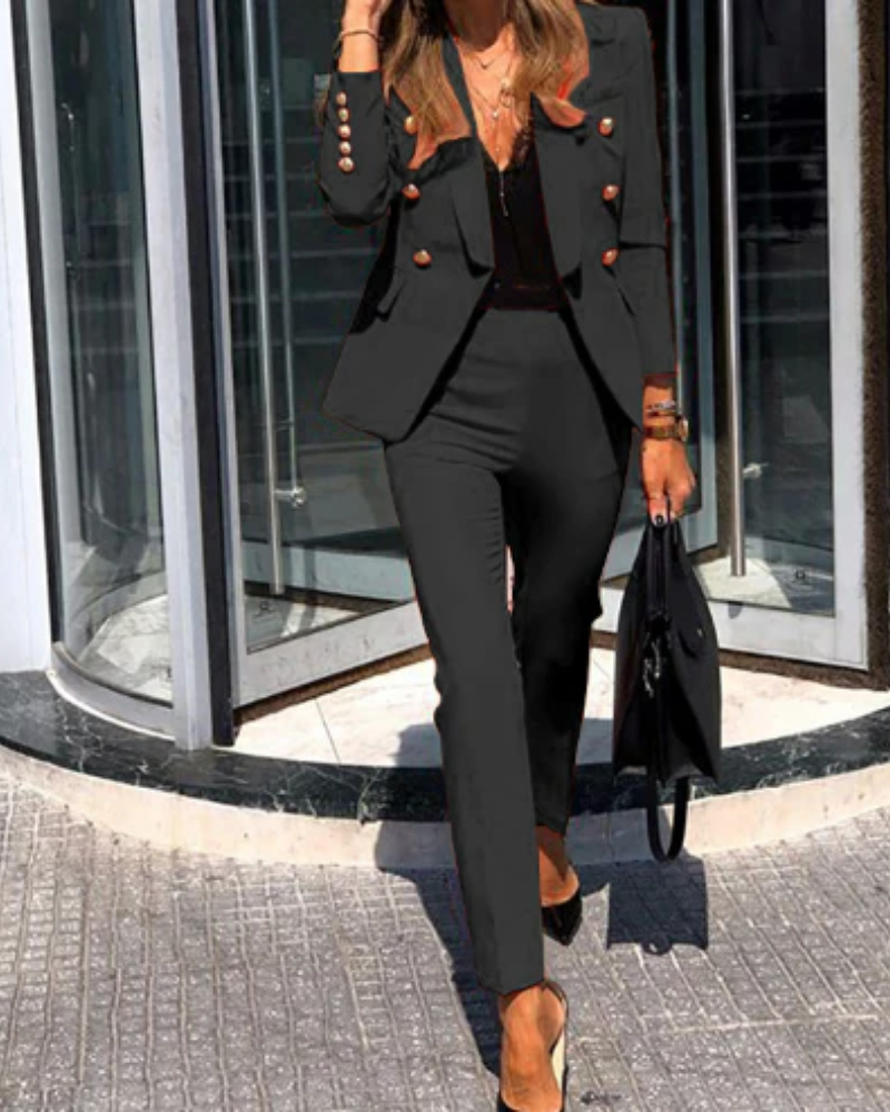 WW | Damen Elegant Anzug Zweiteiler Satz