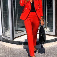 WW | Damen Elegant Anzug Zweiteiler Satz