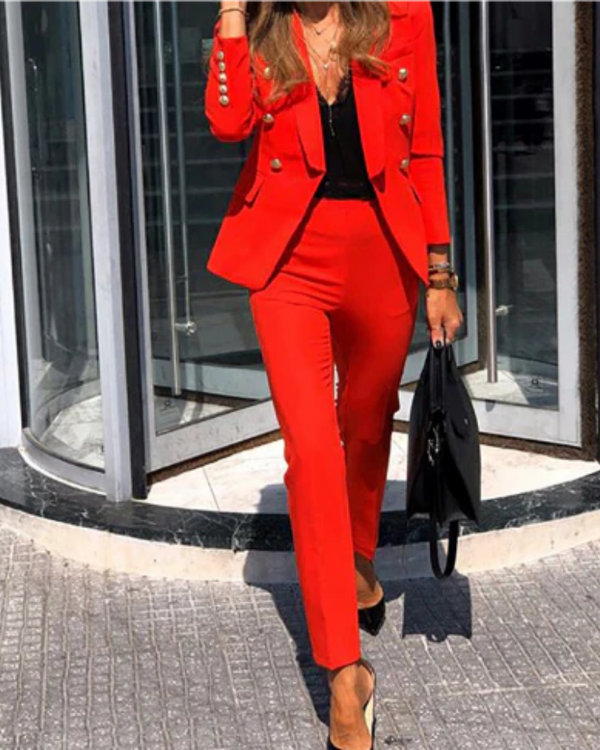 WW | Damen Elegant Anzug Zweiteiler Satz