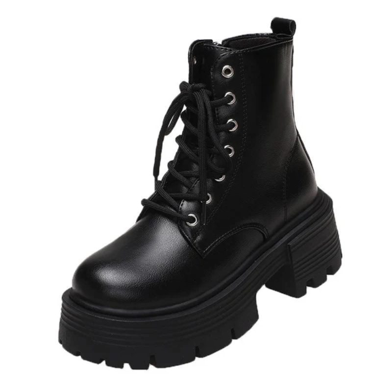 WW | Damen Plateau Stiefel Schwarz