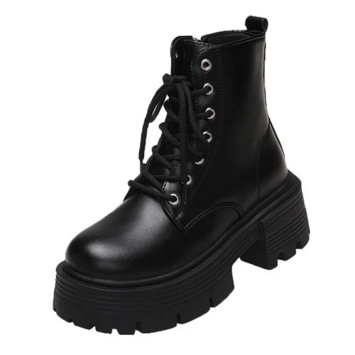 WW | Damen Plateau Stiefel Schwarz