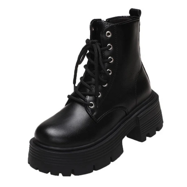 WW | Damen Plateau Stiefel Schwarz