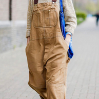 WW | Locker Geschnittener Overall mit Hoher Taille und Geraden Hosenbeinen
