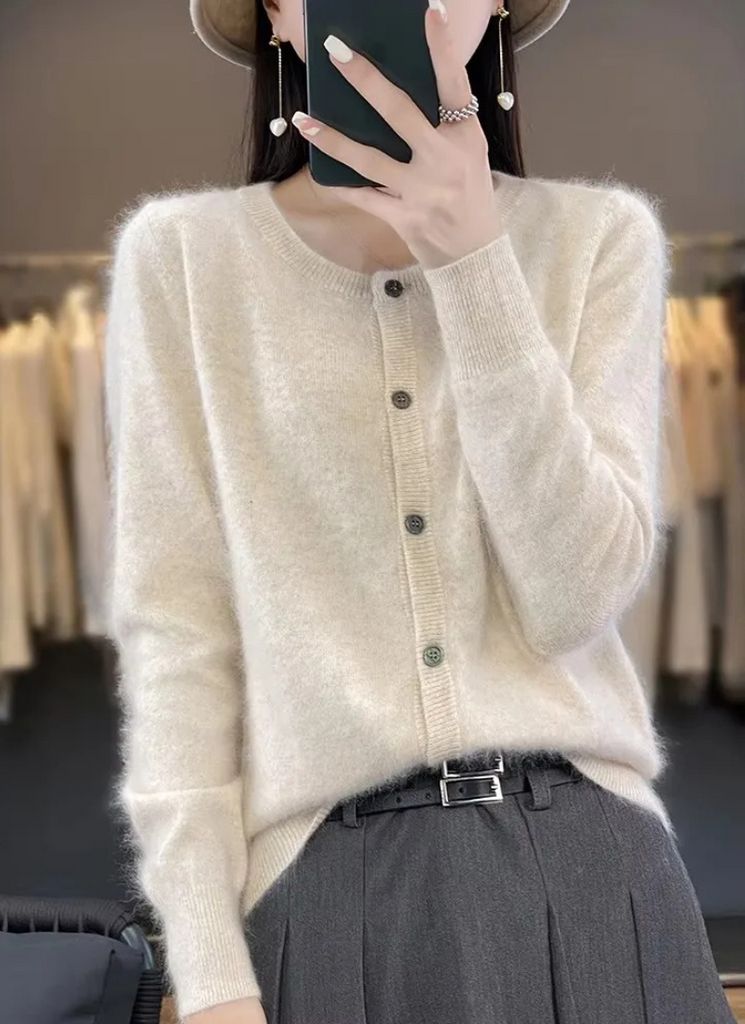 WW | Kurze Damen Strickjacke in Beige