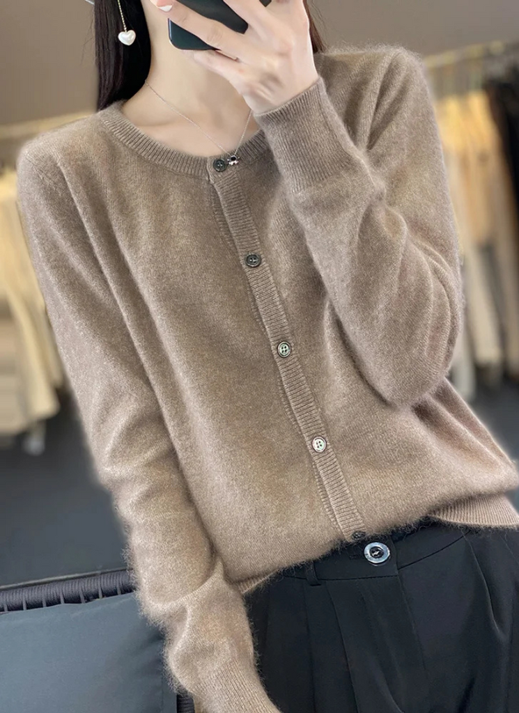 WW | Kurze Damen Strickjacke in Beige