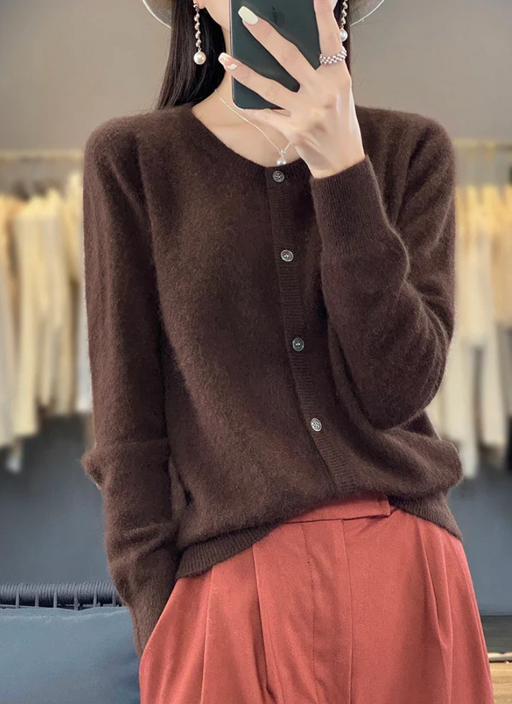 WW | Kurze Damen Strickjacke in Beige