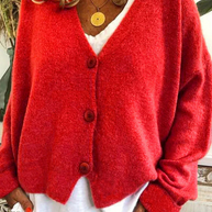 WW | Damen Strickjacke Kurz Rot