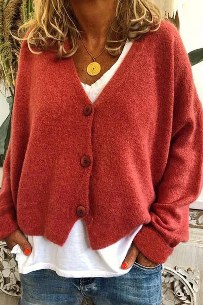WW | Damen Strickjacke Kurz Rot