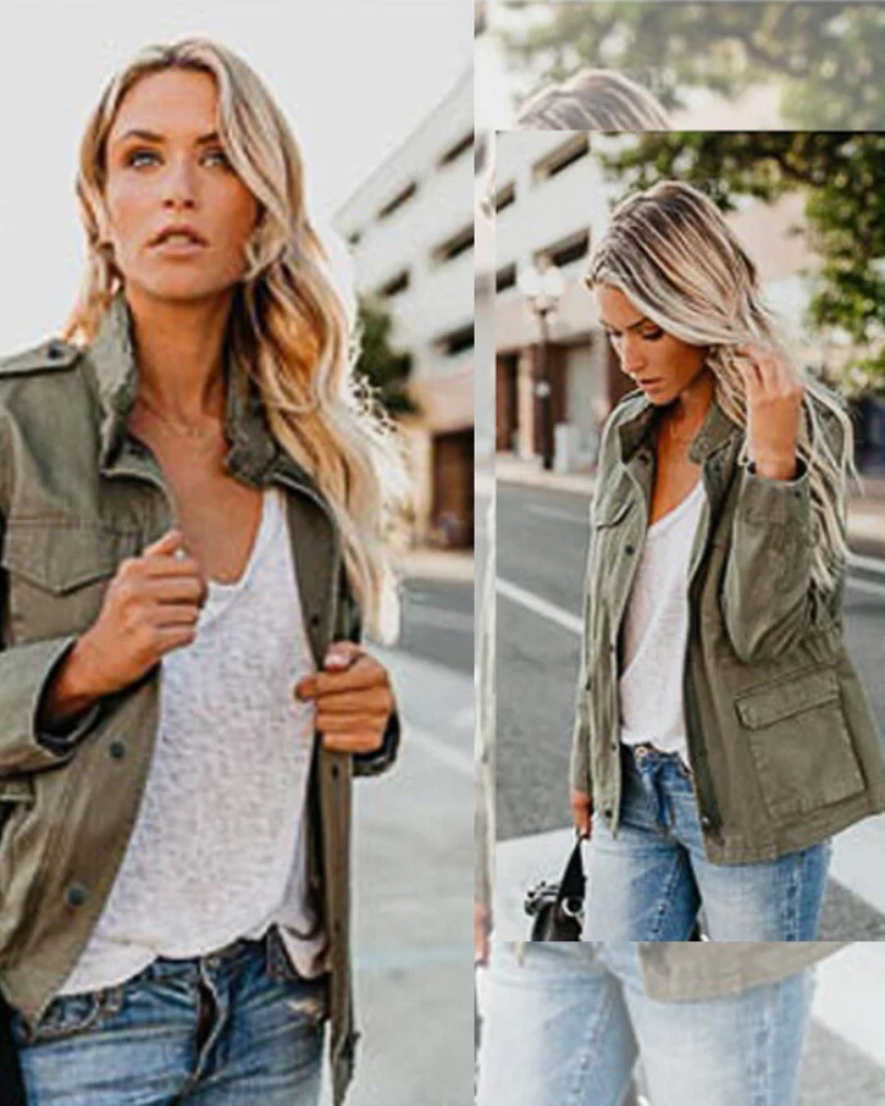 WW | Damen Kurz Jeansjacke Weinlese
