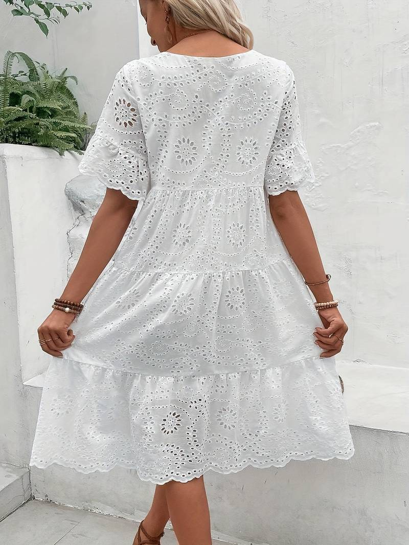 W&W Mode | Weiß Sommerkleid Midi