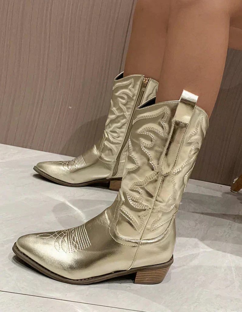 WW | Damen Western Cowboystiefel Schwarz
