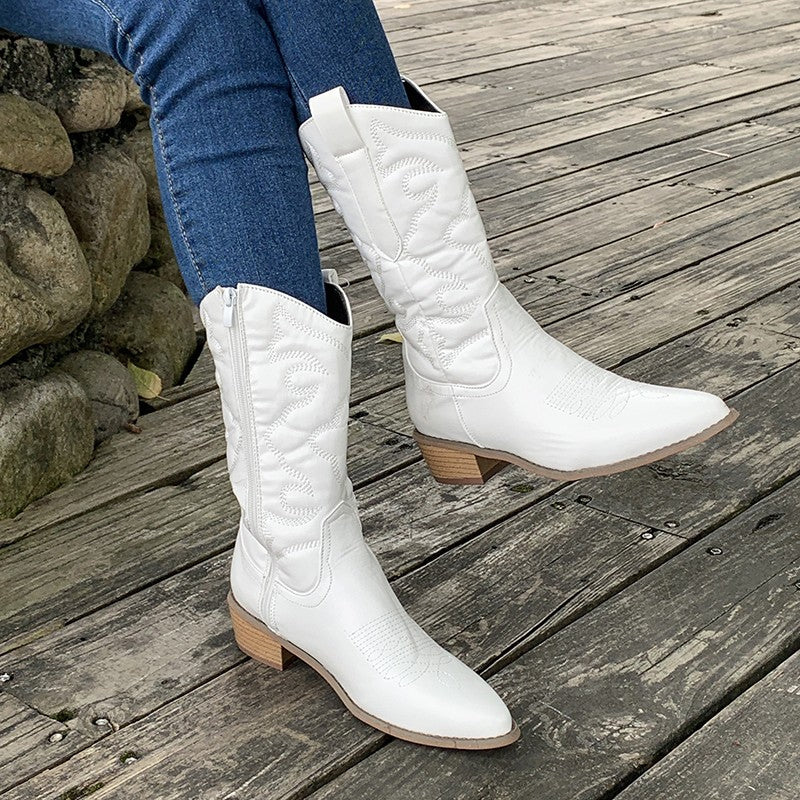WW | Damen Western Cowboystiefel Schwarz
