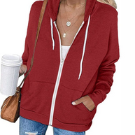 WW | Damen Schwarzer Zip-Kapuzenpulli