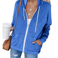 WW | Damen Schwarzer Zip-Kapuzenpulli