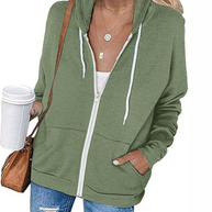WW | Damen Schwarzer Zip-Kapuzenpulli