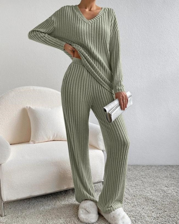 WW | Damen Zweiteiler Satz Loungewear Hausanzug
