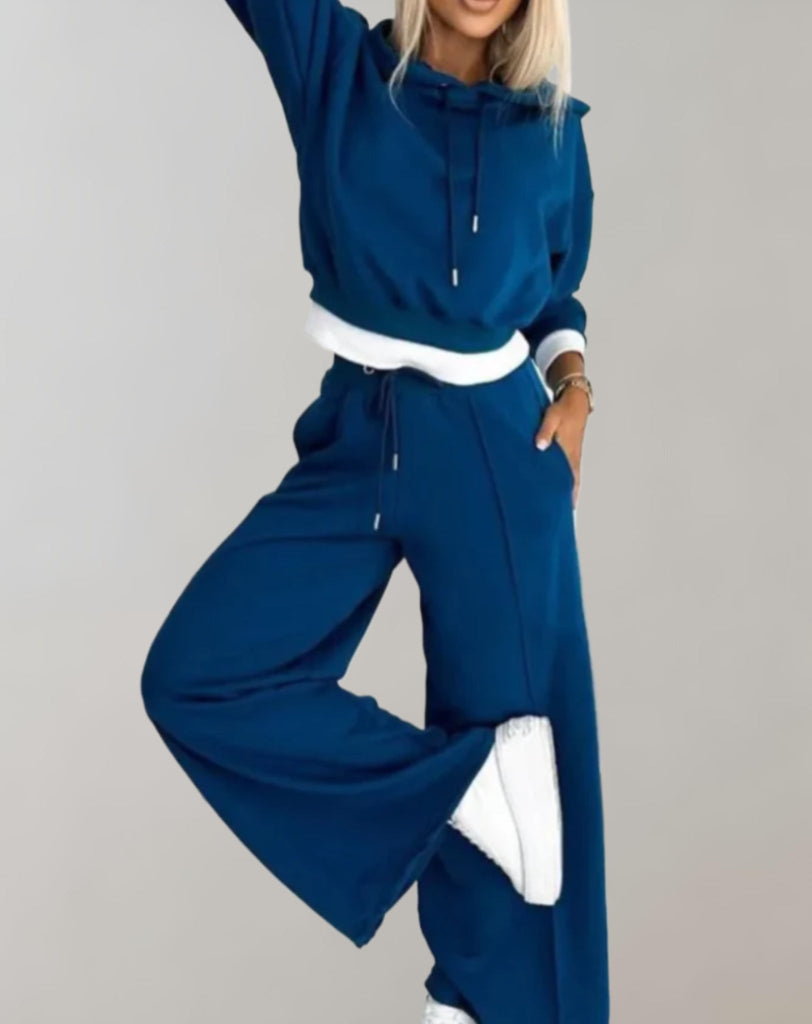 WW | Damen Loungeset Mit Kapuze Und Weitem Hose