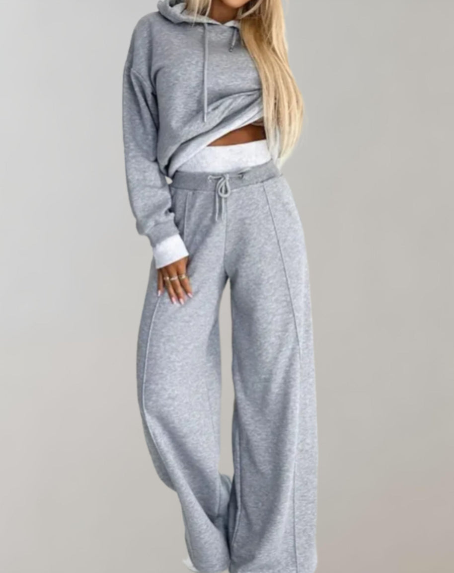 WW | Damen Loungeset Mit Kapuze Und Weitem Hose