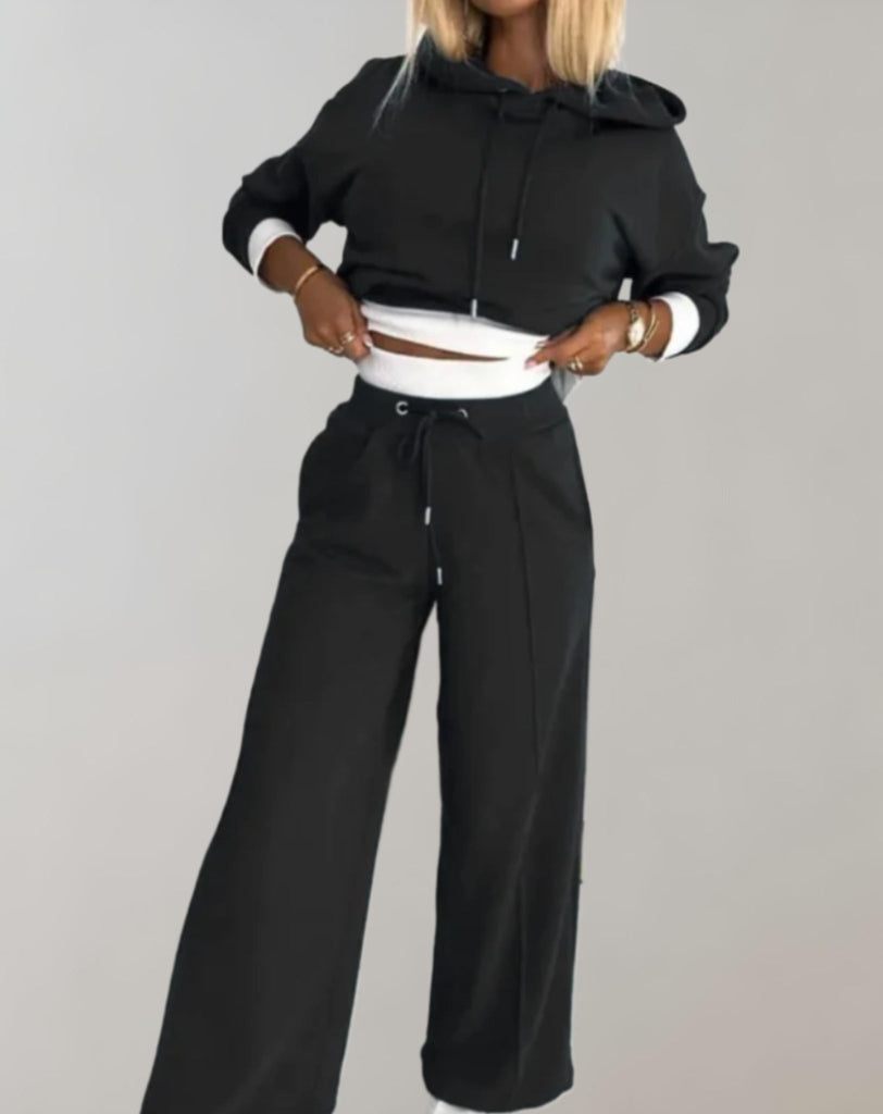 WW | Damen Loungeset Mit Kapuze Und Weitem Hose
