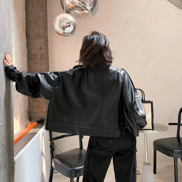 WW | Damen Lederjacke Mit Box Cut