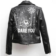 WW | Lederjacke Mit Coolem Aufdruck