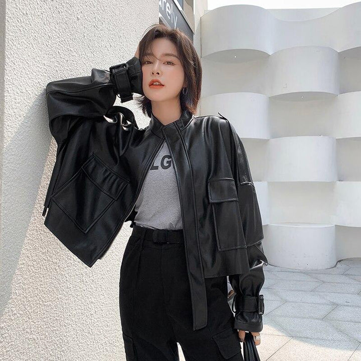 W&W Mode | Damen Lederjacke Mit Box Cut