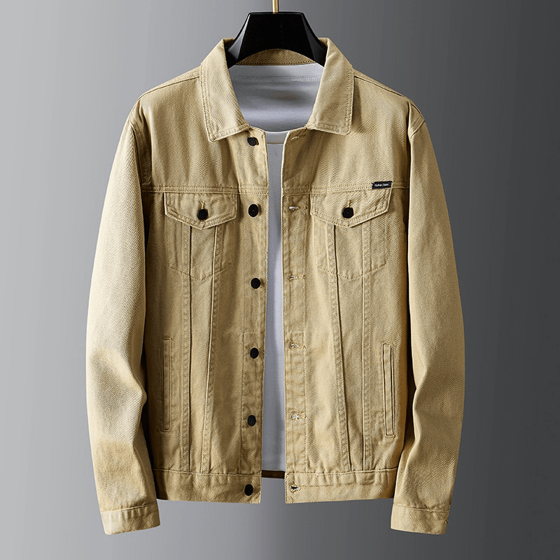 WW | Denimjacke Klassischer Button up Brust & Paspeltaschen Robuste Freizeitkleidung