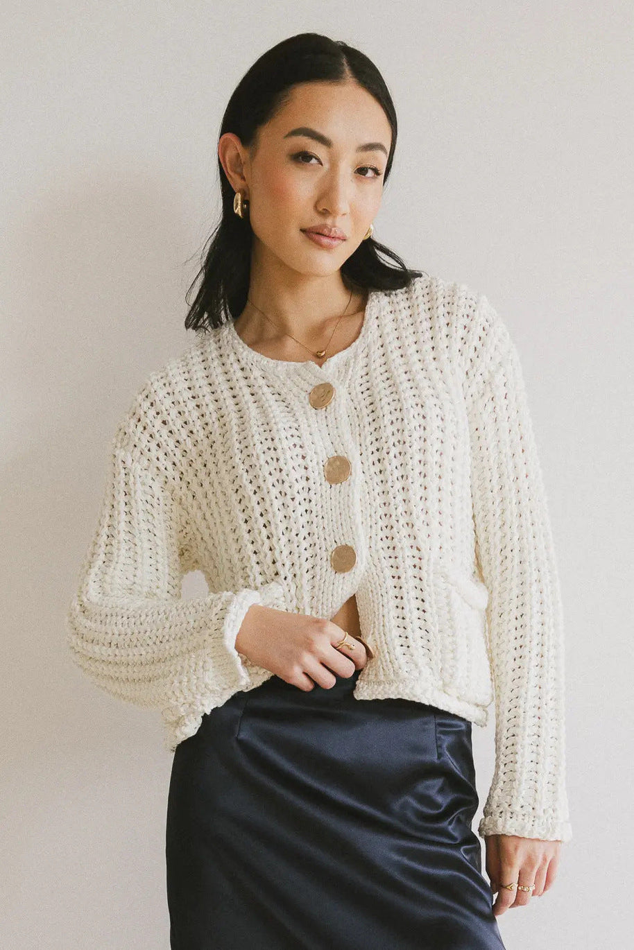 WW | Cozy Chic women's cardigan with buttons and pockets