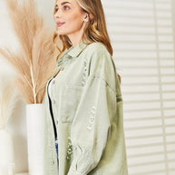 WW | Zerrissene Rohsaum-Denimjacke