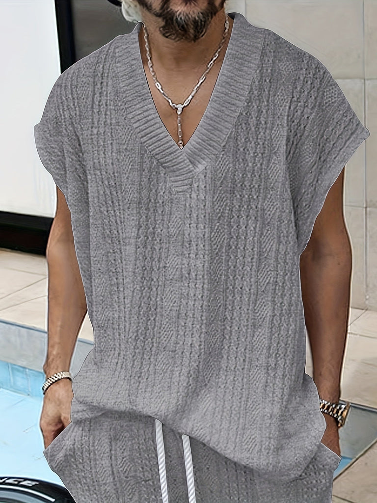 WW | Trendy Ärmelloses V-ausschnitt Tanktop in Einfarbig