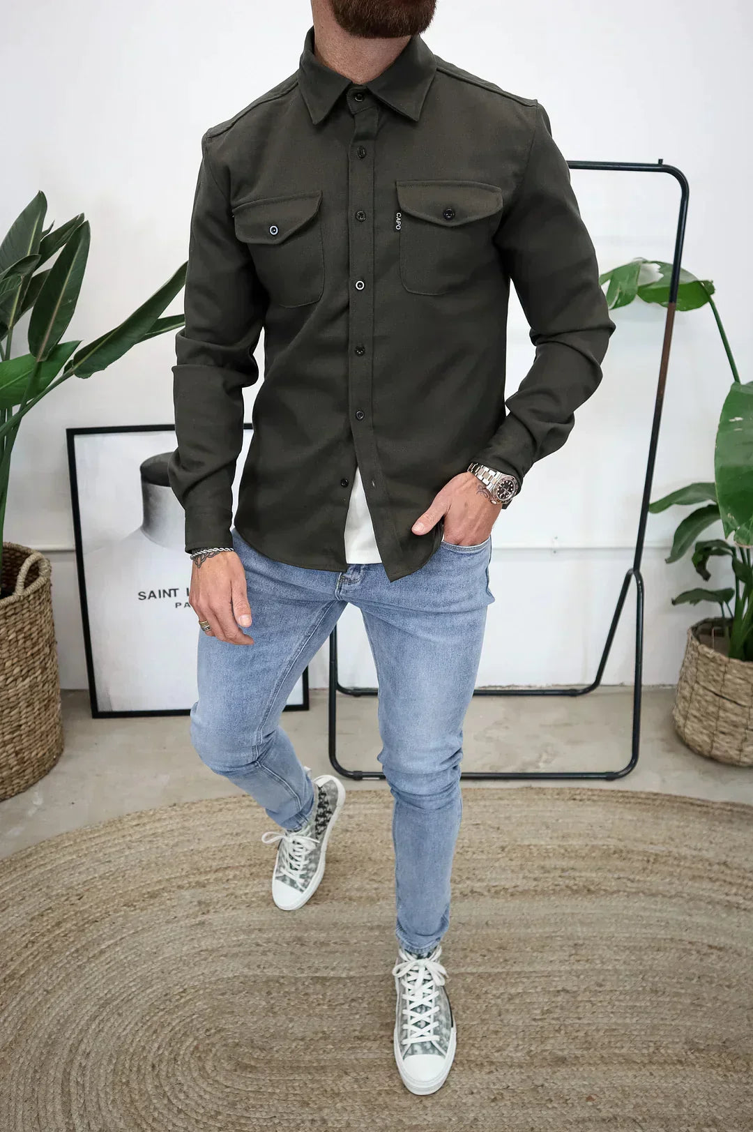 W&W Mode | Premium-Jacke mit Knopfverschluss für Herren | Stylische und bequeme Jacke
