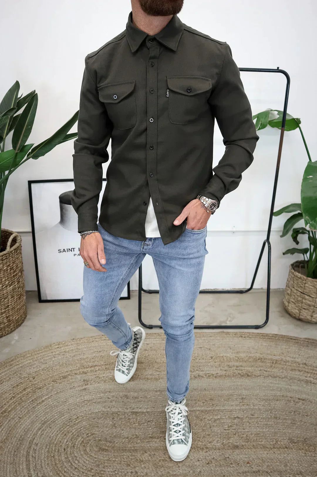 WW | Premium-Jacke mit Knopfverschluss für Herren | Stylische und bequeme Jacke