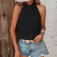 WW | Neckholder-Top mit Punktedetail