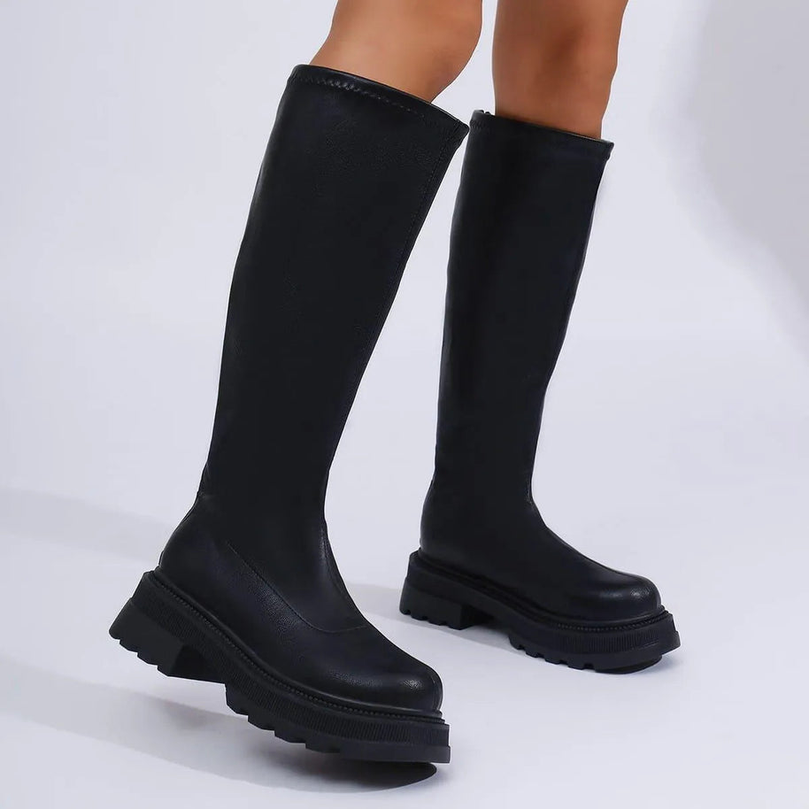 WW | Long ladies lace-up boots casual