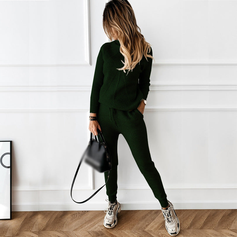 WW | Gestreifter Rollkragenpulli Und Elastische Hose Im Set