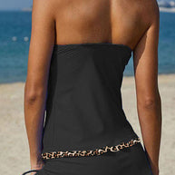 WW | Julissa Leopard Vorderes Drawstring Tankini Set
