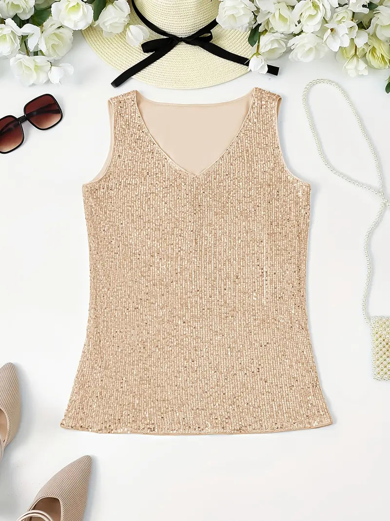WW | Elegantes Ärmelloses Top mit Pailletten