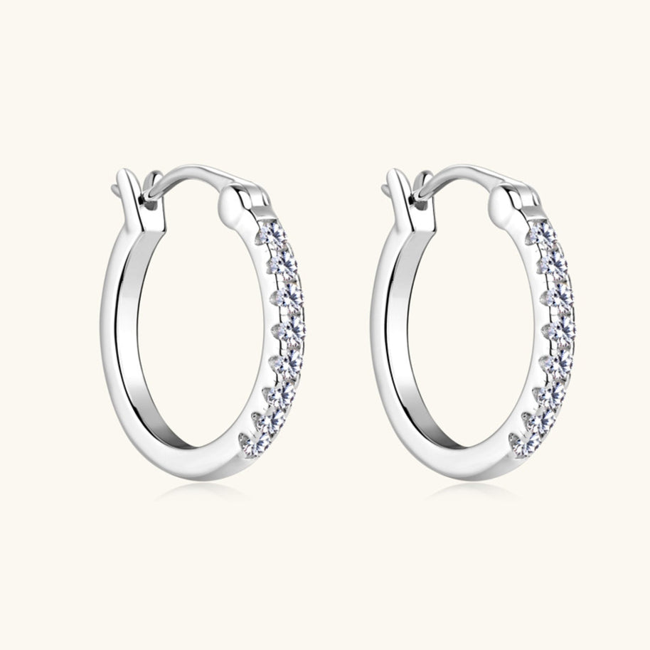 WW | 925 Sterling Silber Moissanit Huggie Ohrringe