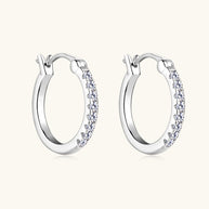 WW | 925 Sterling Silber Moissanit Huggie Ohrringe