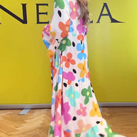 Noa - Lässiges Kleid mit Trompetenärmeln und Blumenmuster