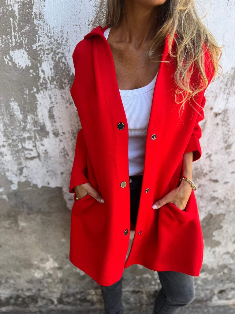 WW - Lässige Einreiher Blazer Mit Kapuze