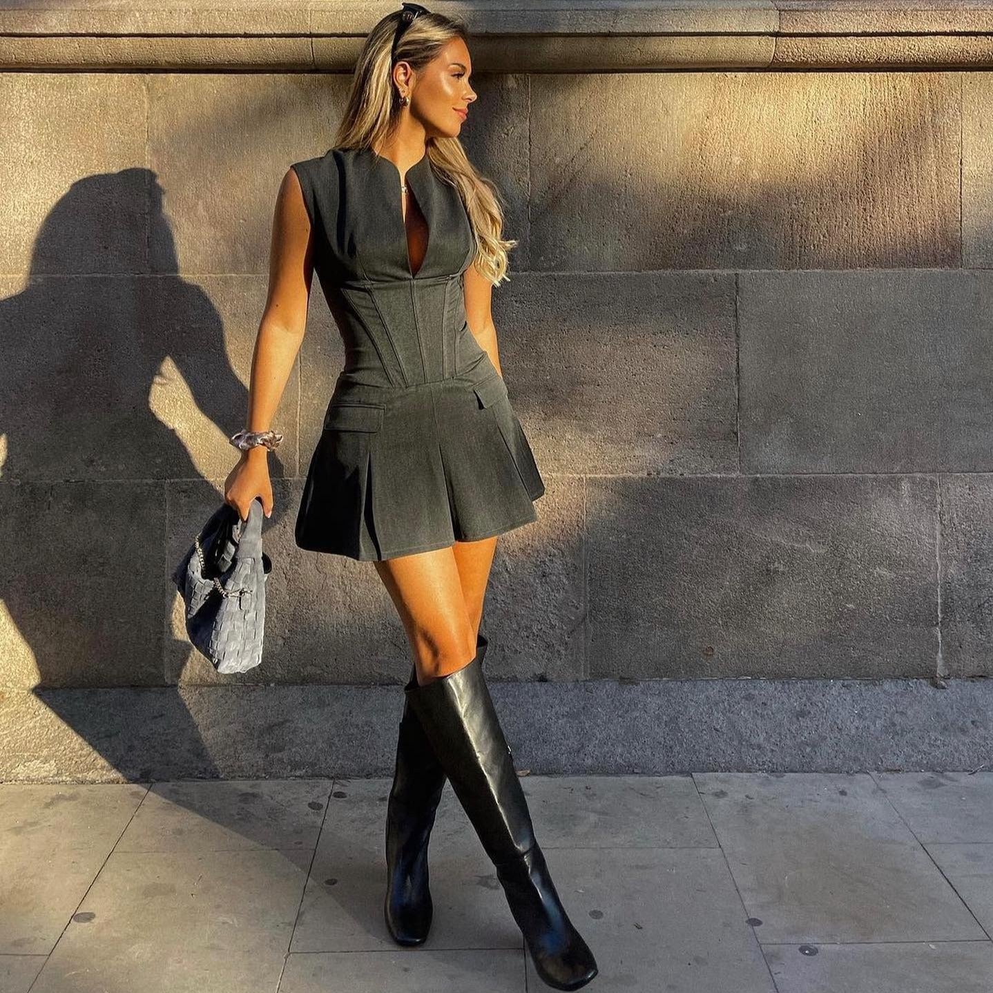 WW | Plissiertes Mini Kleid