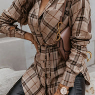 WW | Grab My Hand Karierter Button-Up Gürtel Hemd