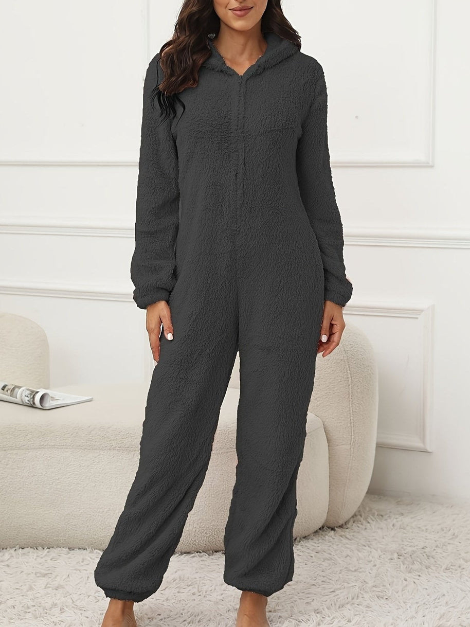WW | Kapuzen-Lounge-Jumpsuit Für Stilvollen Winterkomfort Für Frauen