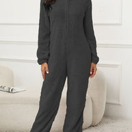 WW | Kapuzen-Lounge-Jumpsuit Für Stilvollen Winterkomfort Für Frauen