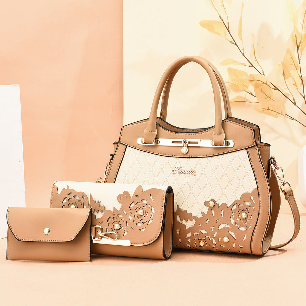 WW | Modische Dreiteilige Handtasche Aus Veganem Leder