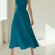 WW - Elegantes ärmelloses A-Linien-Midikleid – Zeitloser Chic | Fit-and-Flare Midikleid – Perfekt für jeden Anlass